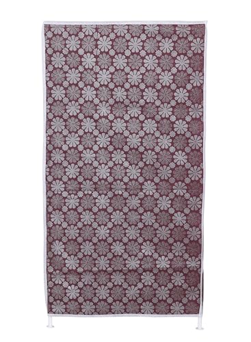 Image of FLIPZON Premium 6-Tiers Shoe Rack /Multipurpose Storage Rack with Dustproof Cover (Iron Pipes, Non Woven Fabric, Plastic Connector) (Maroon Flower), Cm