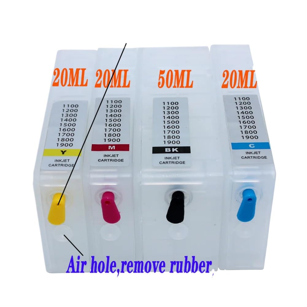 Juego de 4 Cartuchos de Tinta de Repuesto PGI-1100 con Chip ARC Compatible con Impresora MAXIFY MB2010 MB2110 MB2710