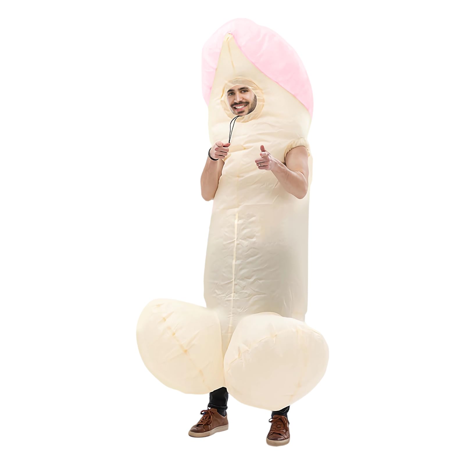 WENZPING Traje Inflable Adulto,Vestido inflable,Traje de Halloween Rosa Trajes,Traje Inflable de una Pieza Ropa Divertida para la Fiesta de Soltero de Halloween Blow Up para Adultos