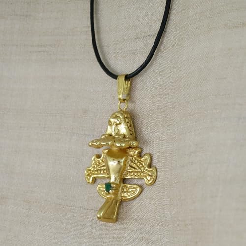 Image of Across The Puddle Colombian Emerald & Multi-Material Options | Quimbaya Flyer Pendant Necklace | Ancient Alien Golden Jets Collection