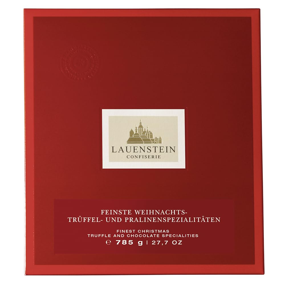 Lauensteiner Weihnachts-Auslese | 800g handgefertigte Trüffel und Pralinen, 10fach sortiert mit und ohne Alkohol | Ideales Geschenk für Frauen und Männer, 1er Pack