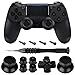 Geekria Kit di riparazione joystick di ricambio, pulsanti in metallo per DualShock 4, kit di riparazione controller con strumento per Playstation 5/4, PS4 Slim, PS4 Pro, CUH-ZCT2 Controller(nero)