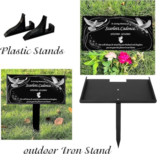 Image of Customized Memorial Granite Stone,Headstones for Graves,Garden Memorial plaques for Outdoors,Cemetery Marker,Memorial Stones for Loved Ones, Memorial Plaques for Outdoor