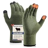 Heat equation Merino Wool Gloves for Men Women, Touch Screen Warm Anti-Slip Glove Thermal Soft Knit for Winter Driving Hiking L Yellow Green