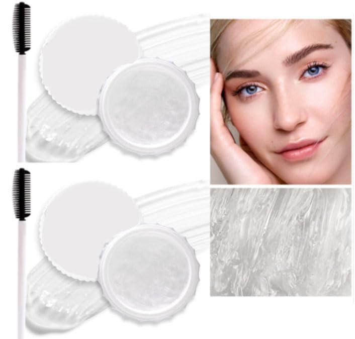 NALACAL Eyebrow Gel, Eyebrow Soap Kit, Cream Eyebrow Wax Eyebrow Styling Shaping Soap Gel with Styling Brush, Naturally Waterproof Sweatproof Long-Lasting, for Natural Brows Shaping Defining(2 Pack)