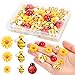 CCOZN 100 Pieces Tiny Resin Bees Daisy Flowers...