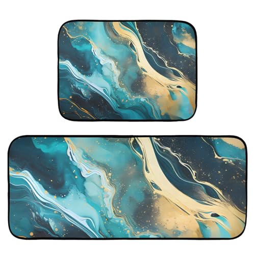 Mármol azul, dorado, blanco fluido