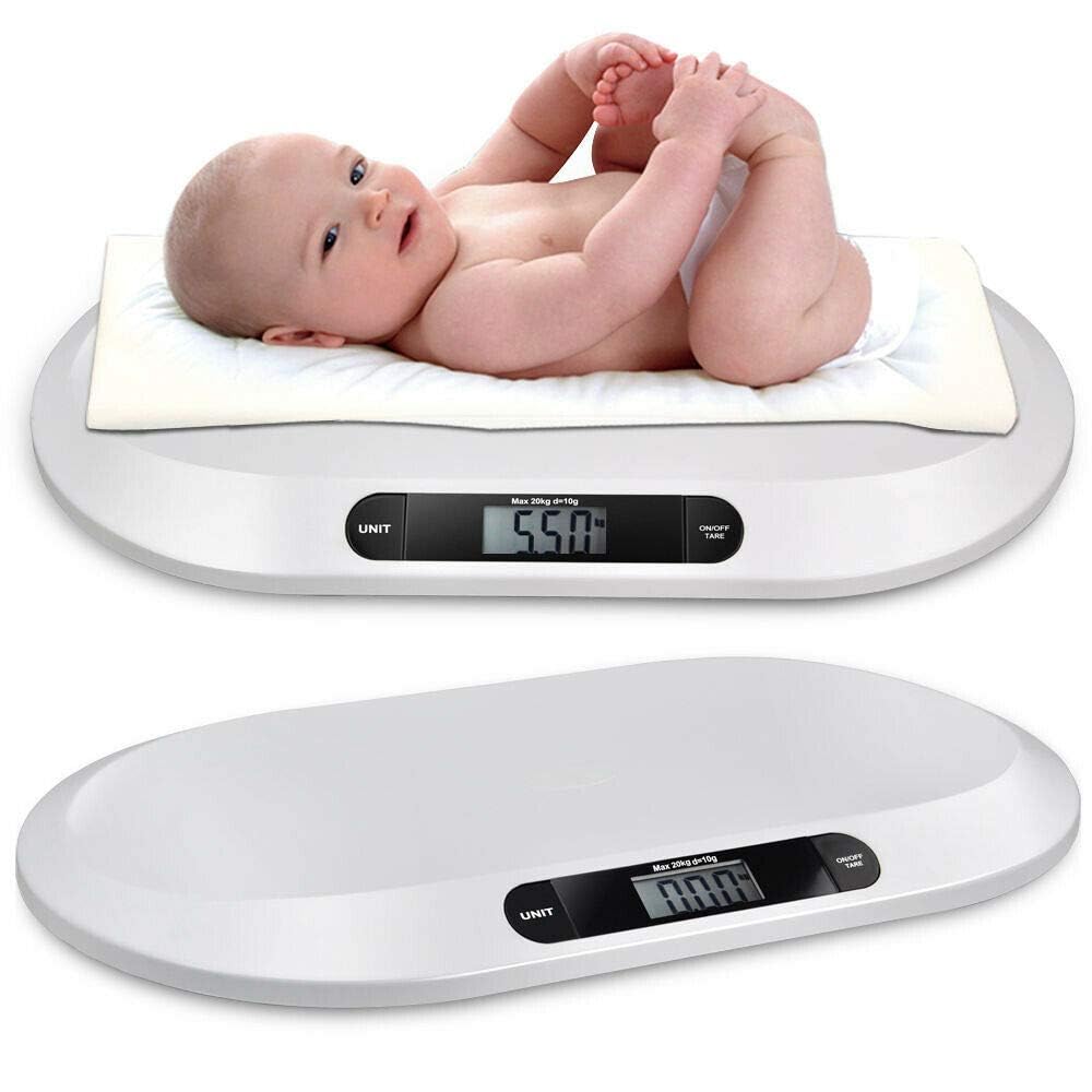 Babywaage, Digital Kinderwaage Batterien Tierwaage Kleintierwaage Baby bis 20kg Waage, mit 3 Wiegemodi (kg/oz/lb)