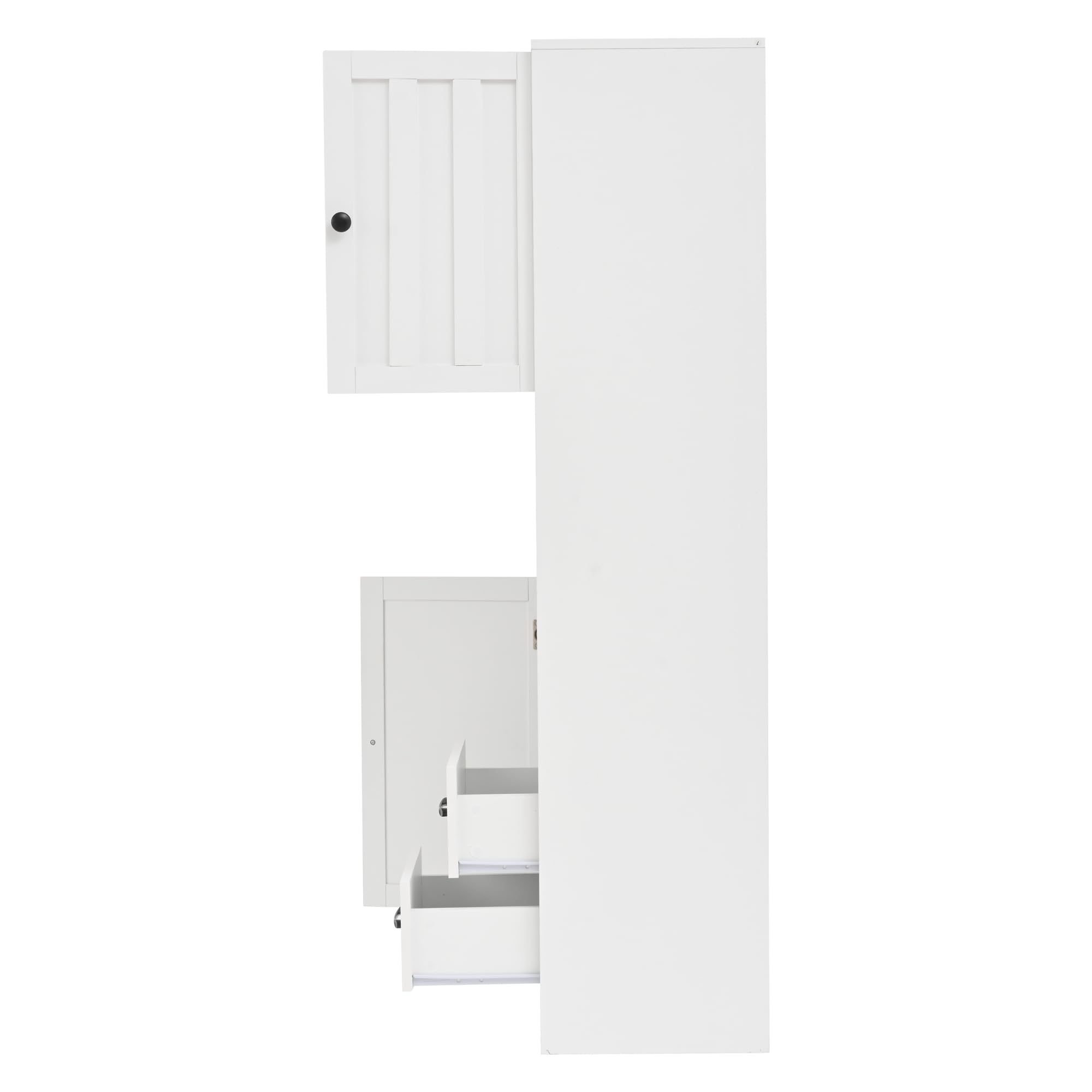 104x35x155cm Eckkleiderschränke, Wohnzimmervitrine mWohnzimmer-Bücherregale, Hochschränke und highboard mit insgesamt 14 Lagerbereichen,Weiß
