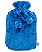 Bolsa de agua caliente con funda axion + Incluye funda azul para un uso seguro | Para calentar pies o para calentar cama | Capacidad aprox. de 2 litros