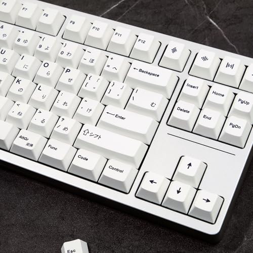 Gliging 135 Keys Pbt Japanese Keycaps Cherry Profile Dye-Sub White Theme Minimalist Style Suitable For Mechanical Keyboard thumb #2