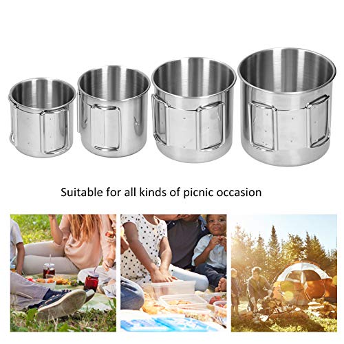 Fishawk Copo de acampamento, copo dobrável, aço inoxidável para caminhadas, viagens, mochilão