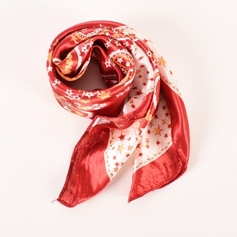 Set di 4 Foulard Capelli Donna in Raso Effetto Seta,Sciarpa Stretta Multiuso con Fantasie Floreali,Foulard Donna per Collo,Borsa o Fascia Capelli,Stile Vintage Liberty,Accessorio Moda Versatile (86cm