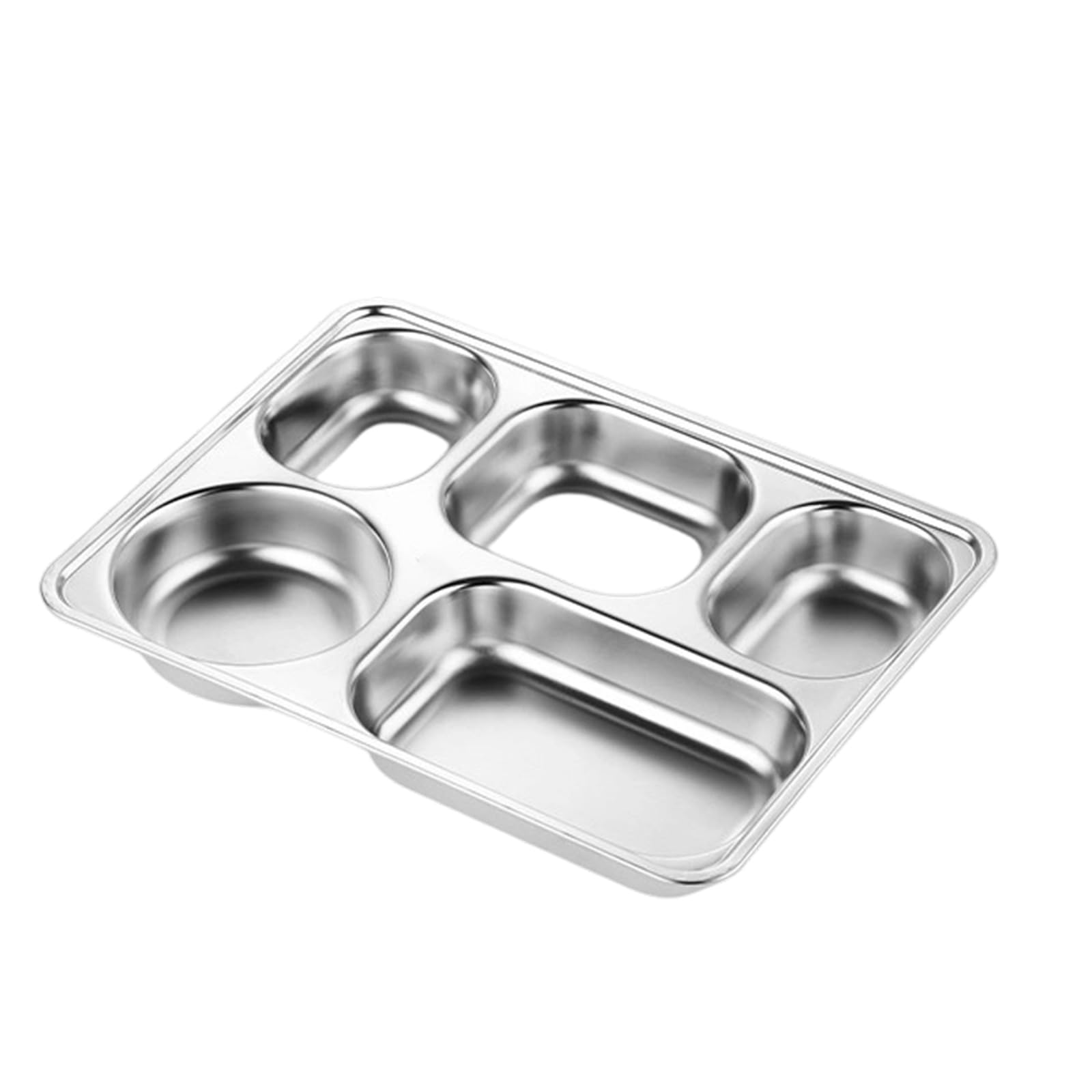 Xjdzineq Stainless Steel Camping Dishware Set Smooth Surfaces Serving Practical Kitchenware for Adults and Children Rust Meal Plates Dishwasher