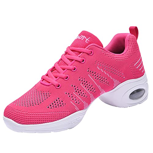 Women's Jazz Shoes Split Sole Dance Sneakers Lace Up Zumba Modern Shoes