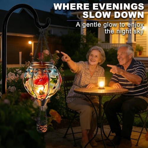 Twirleternity 2PCS Hot Air Balloon Solar Lantern with Metal Shepherds Hook — view 3