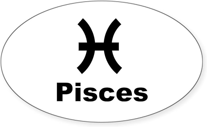 CafePress Pisces Sign Oval Sticker Oval Car Bumper Sticker