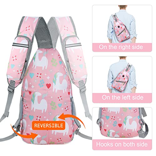 ZOMAKE Sling Bag,Small Crossbody Sling Backpack,Water Resistant Shoulder Daypack for Travel,Anti Thief Chest Bag for Hiking(Unicorn Pink) — view 5