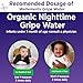 Wellements Organic Nighttime Gripe Water for Babies 1 Month+ (4 Fl Oz) - Baby Gripe Water for Bedtime Relief Gas, Colic & Fussiness - Herbs Promote a Peaceful Night’s Sleep - USDA Certified & Non GMO