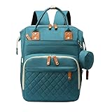 Bolsa Maternidade Mochila Impermeável Multifuncional Espaçosa para a Mamãe e o Bebê com Bolsos para Mamadeira e porta Chupetas (Verde)