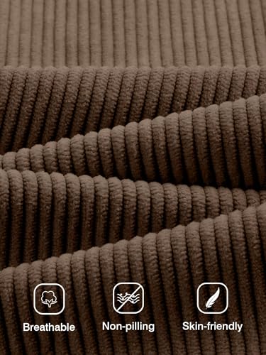 PLEPAN Mens Corduroy Pants Casual Joggers Drawstring Elastic Waist Tapered Sweatpants with Pockets4