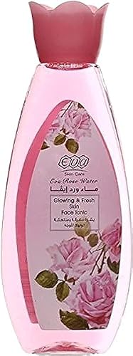 Agua de rosas Eva para piel seca y frescura de la cara y el cuerpo propensos a la grasa de la rosa, purificación natural y vitalidad, restaura la