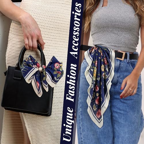 Satin Silk Head Scarf Neckerchief, Women Hair Neck BandanaThin Soft Scarfs for Spring Summer, Mom Grandma Best Friend Sister Wife Girlfriend Gift3