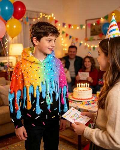 Image of Belovecol Boys Hoodies 3D Printed Hooded Sweatshirts with Pocket for 6-16Y