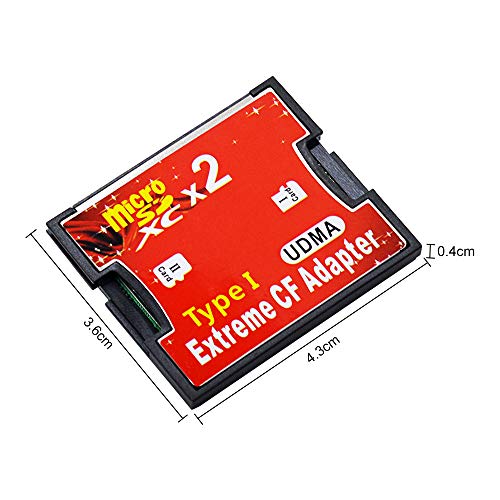 BOWONG DUAL PORT READER ADAPTER For MICRO SD/SDXC TF TO COMPACT FLASH CF TYPE 1 MEMORY CARD, Red - Image 3