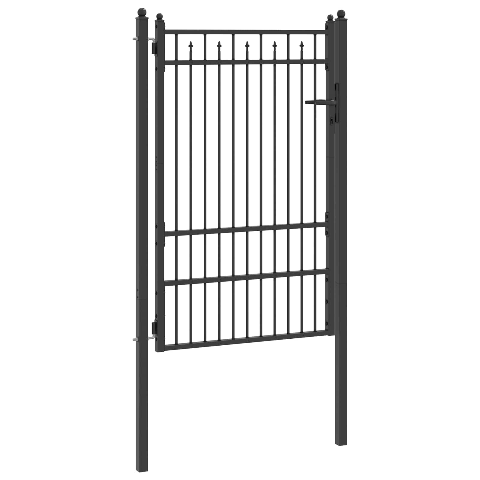 vidaXL Puerta de Cerca Horst 100 x 150 cm Metal Negro con Cerradura, Puerta Moderna, Seguridad en el Patio, solución de Entrada, cercado Exterior y Acceso a tu Propiedad