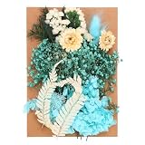 PATIKIL Natürliche getrocknete Blumen, Mehrfarbige echte getrocknete gepresste Blumen für Bastelarbeiten, Harzseife, Kerzen, Scrapbooking, Blaue Serie