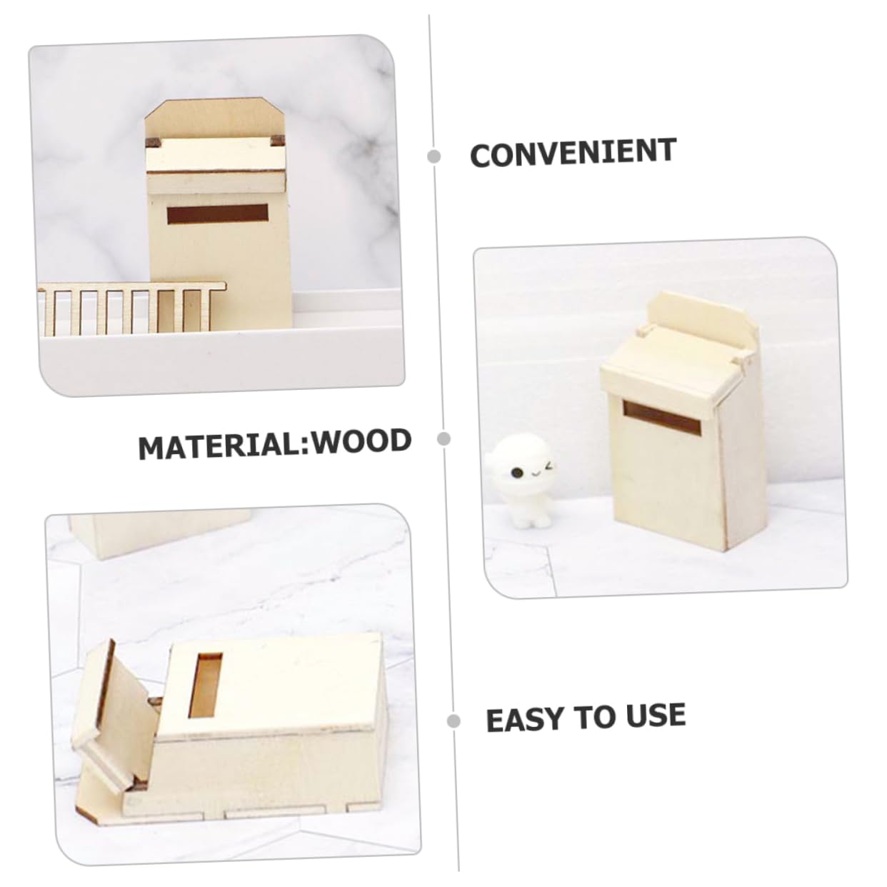 UPKOCH 2pcs Miniature Mailbox Ornaments Boys and Girls Mailbox Mini House Decoration Enhance Creativity