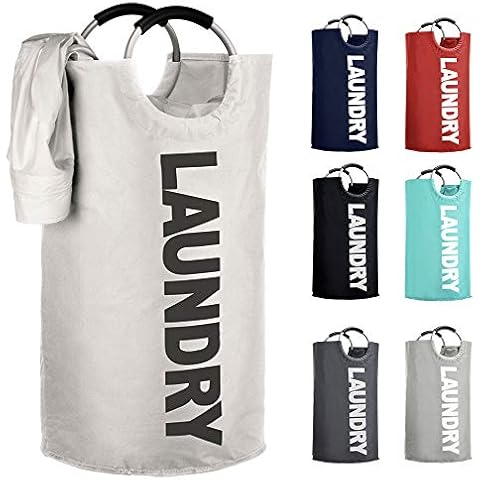 IHOMAGIC Faltbarer Wäschekorb Wäschesammler Kinder Wäschesack Reise Wäschetasche Wäschebeutel Wäschetonne Wäschebox Kinderzimmer Wäschebehälter Aufbewahrungskorb Schmutzwäsche Beige Cover