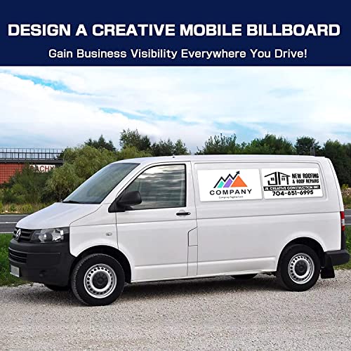 Botocar Car Magnet, 2 Pack 50 Mil White Car Magnets And Decals With 4 Chalk Markers, Blank Anti-Scratch Magnetic Car Door Signs For Vehicles With Rounded Corners To Cover Company Logo (24" X 12") #TOP4