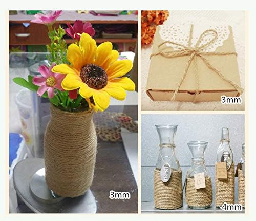 着色された麻ロープ,ヘンプストロングコード,ナチュラルジュート,茶色,DIYの芸術と工芸の装飾,麻紐,天然の麻ロープ 茶色 3mm/