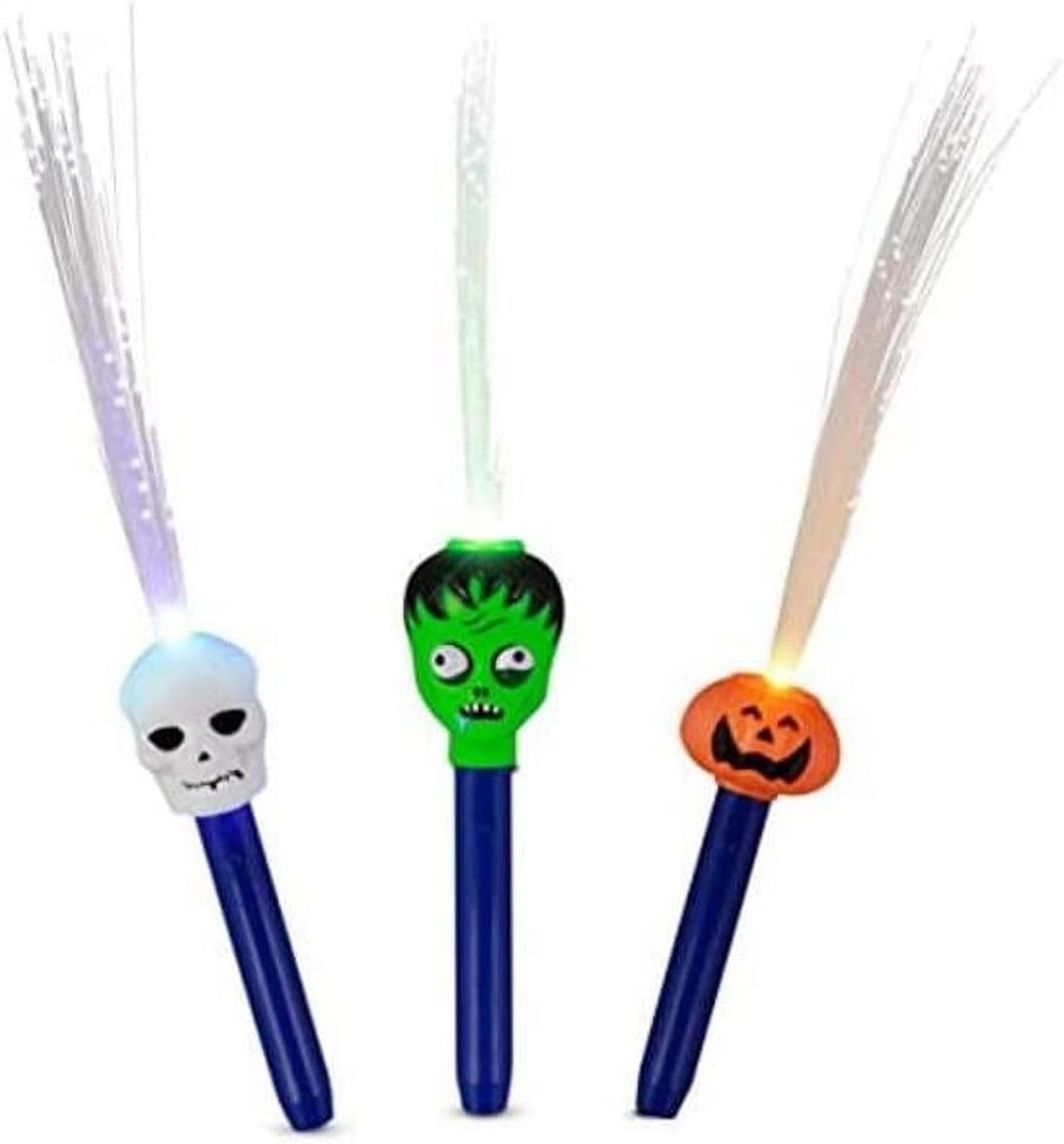 Fiber Optic Halloween Wands Assorted Color - Pack of 12 Multicoloured