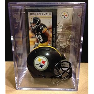 Pittsburgh Steelers NFL Helmet Shadowbox w/Troy Polamalu card