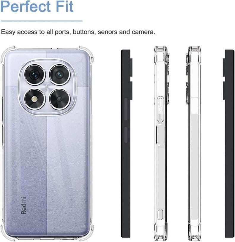 Image of BOXXO Flexible Back Cover for Mi Redmi Note 14 Pro 5G | Back Cover Transparent Clear Shockproof Case Four Corner Protection | Slim Protective Mobile Phone Cover for Mi Redmi Note 14 Pro 5G