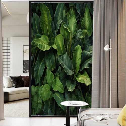 Vinilo Decorativo para Ventanas Hoja Tropical Verde 17.7x23.6 pulg miniatura 1