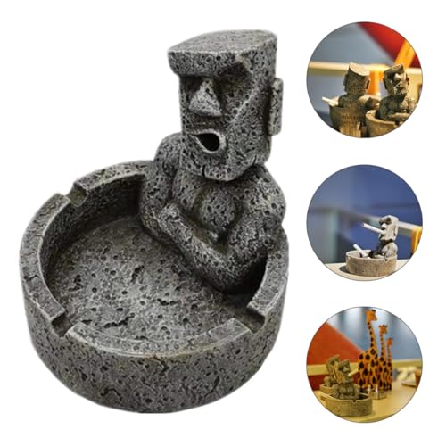 Cendrier île de Pâques Moai vintage, statue décorative en résine - 8