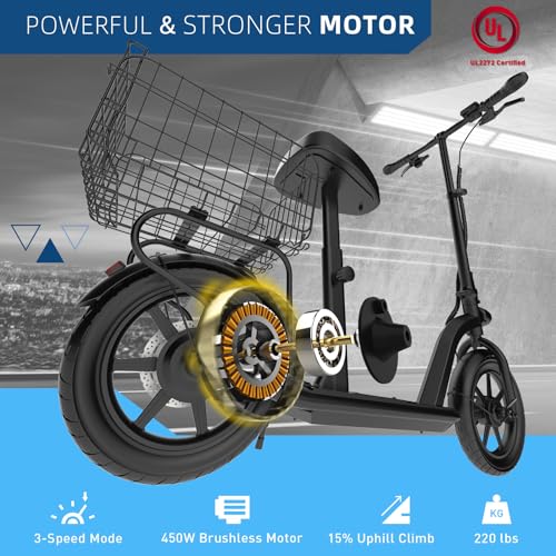 Image of Hiboy VE1 PRO /ECOM 14 Electric Scooter - 500W /450W Motor Electric Scooter for Adults - 16 inch /14 inch Pneumatic Tires - 31 Miles Long Range & 23 /22Mph Folding Commuter Escooter