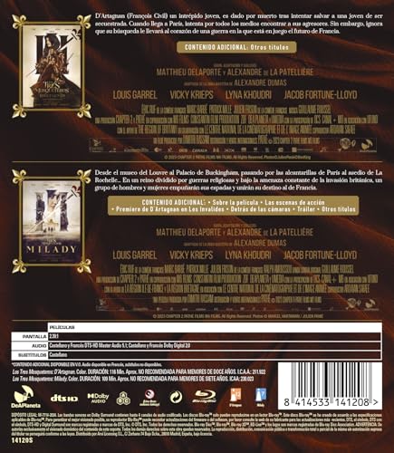 Los Tres Mosqueteros Pack 1-2 BD edición coleccionista con dos discos 3