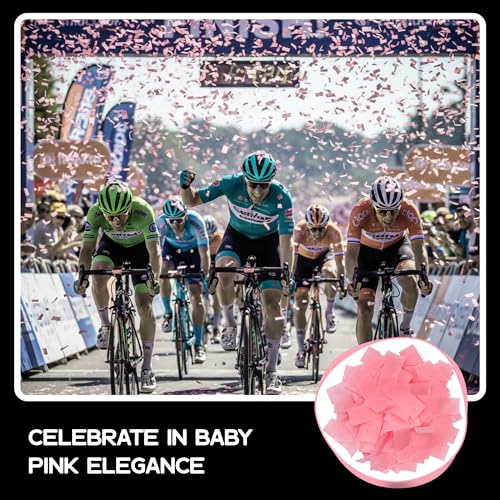 Image of Ultimate Confetti, Baby Pink Color Biodegradable Confetti - Rectangular Flame-Resistant and Slow-Falling Tissue Paper Confetti for Cannon and Launcher use - Best for Celebrations - 1 lb, 16 oz