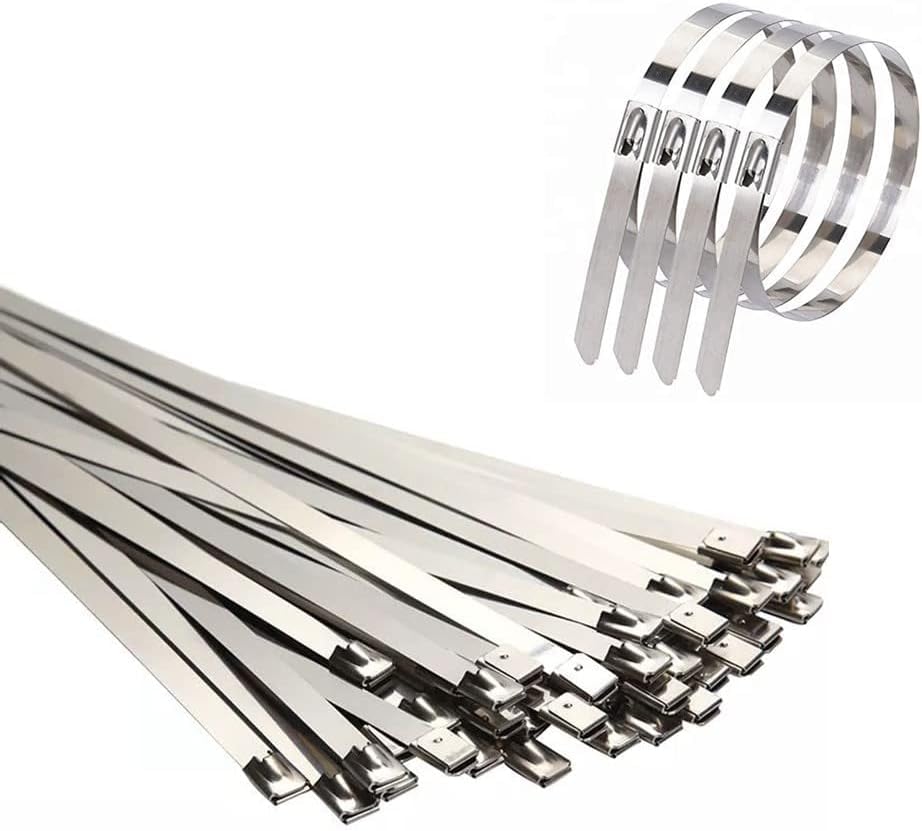 SHUTTLE ART Stainless Steel Metal Cable Ties | Reusable Self-Locking Zip Ties | Heavy Duty Outdoor Adjustable Wire Fasteners | Ideal for Exhaust Wrap, Cable Bundling, Fence Fixing, Garden Care-image-49