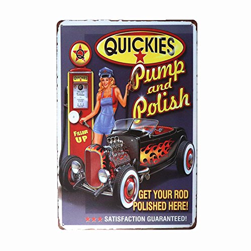 dingleiever DL- Full Service Garage Pin up Metal Sign Vintage Art Wall Plaque Poster Decor Party Retro Painting