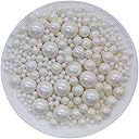 Edible White Sugar Pearls Candy Sprinkles 120G/ 4.23Ounce Baking Cake Sprinkles Cupcake and Cake Topper Cookie Decorations Wedding Party Valentines Halloween Christmas Supplies