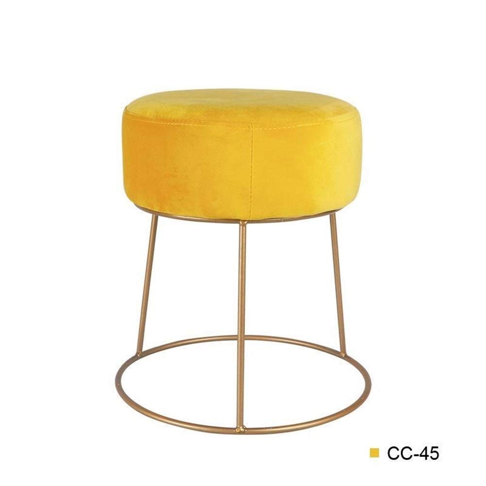 L.W.SURL Stool Modern Fabric Shoes Bench Home Wear Shoes Bench Actor Makeup Stool Nordic Iron Dining Stool (Color : Style 1)