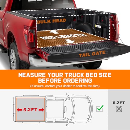 Image of RHOBRA Soft Roll-up Truck Bed Tonneau Cover Compatible with 2015-2026 Chevy Colorado /GMC Canyon, Fleetside 5.2 ft Bed, 26.5oz Vinyl Soft Truck Bed Cover, Weather Resistant Bed Cover