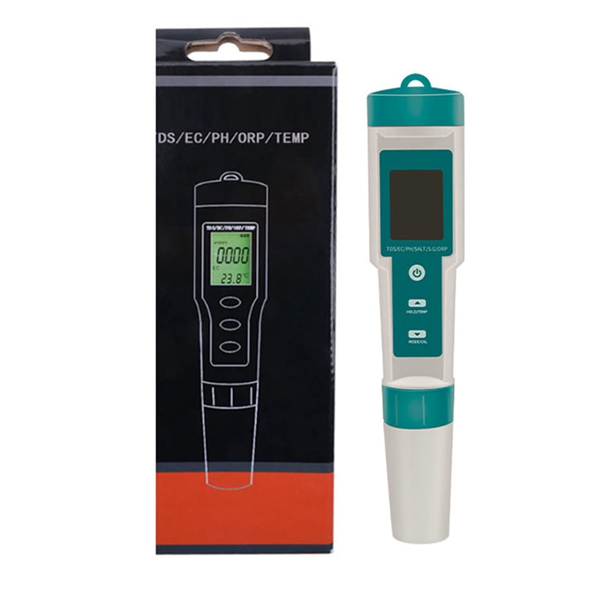 Quzenn 7 in 1 PH/TDS/EC/ORP/Salinity/S.G/Temperature Meter C-600 Water Quality Tester for Drinking Water, Aquariums PH Meter