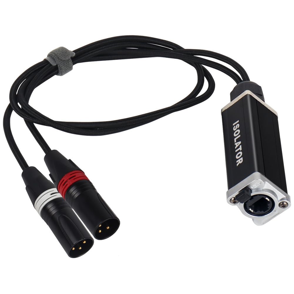 1 Paire de Rallonges de Câble Réseau XLR 2 Canaux, Rallonge de Signal Réseau XLR 3 Broches Mâle et vers Ethernet RJ45